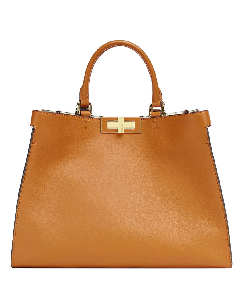 Fendi Peekaboo X Tote Leather Bag 8BH374 Apricot